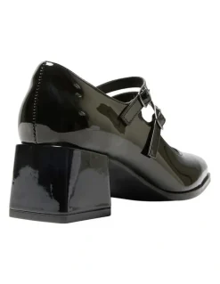 Ravella Metro Heeled Shoes in Black Patent