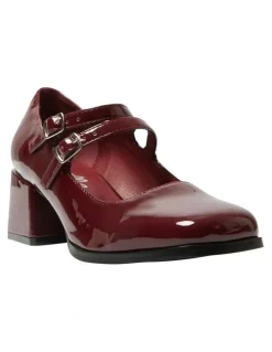 Ravella Metro Heeled Shoes in Cherry Patent