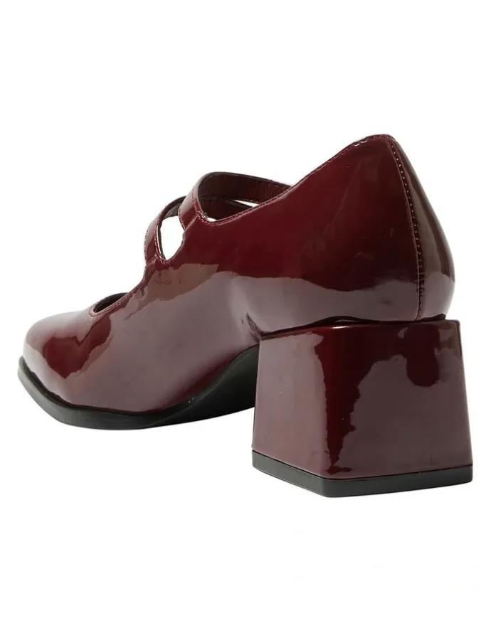 Ravella Metro Heeled Shoes in Cherry Patent