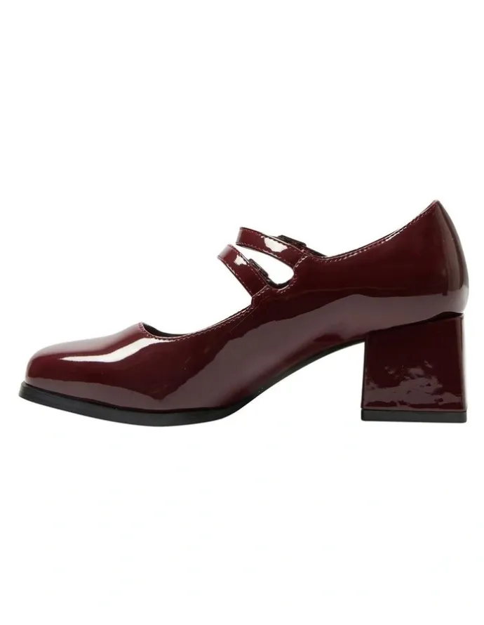 Ravella Metro Heeled Shoes in Cherry Patent