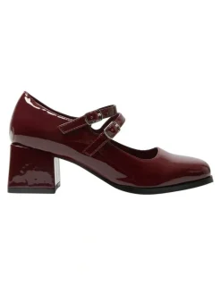 Ravella Metro Heeled Shoes in Cherry Patent