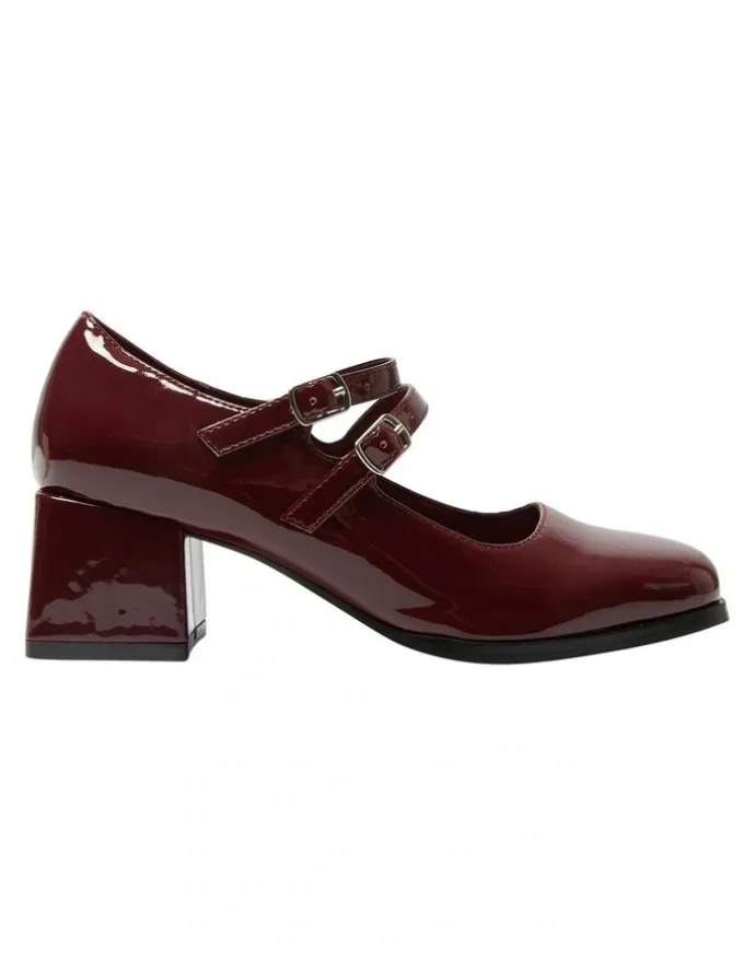 Ravella Metro Heeled Shoes in Cherry Patent