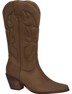 Ravella Nash Western Boots in Tan Micro