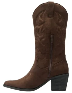Ravella Nash Western Boots in Chocolate Micro