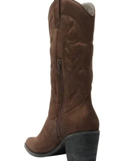 Ravella Nash Western Boots in Chocolate Micro