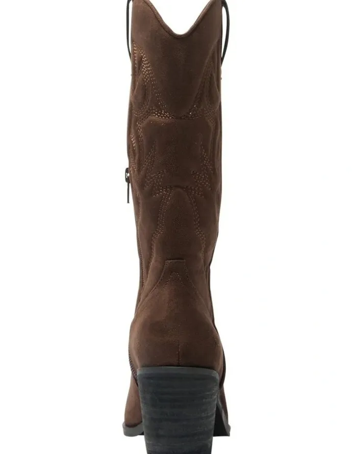 Ravella Nash Western Boots in Chocolate Micro