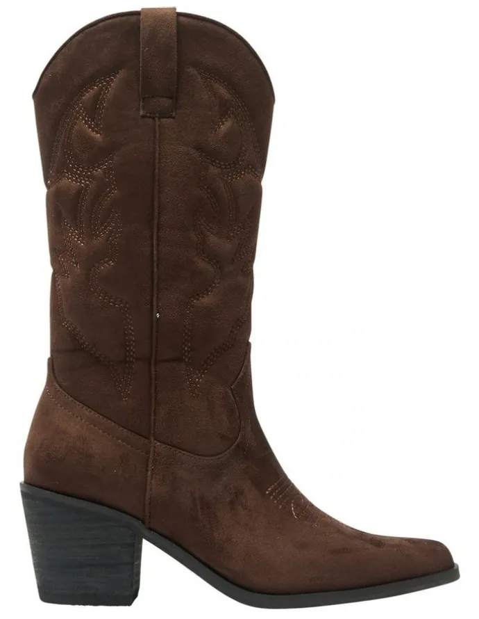 Ravella Nash Western Boots in Chocolate Micro