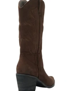 Ravella Nash Western Boots in Chocolate Micro