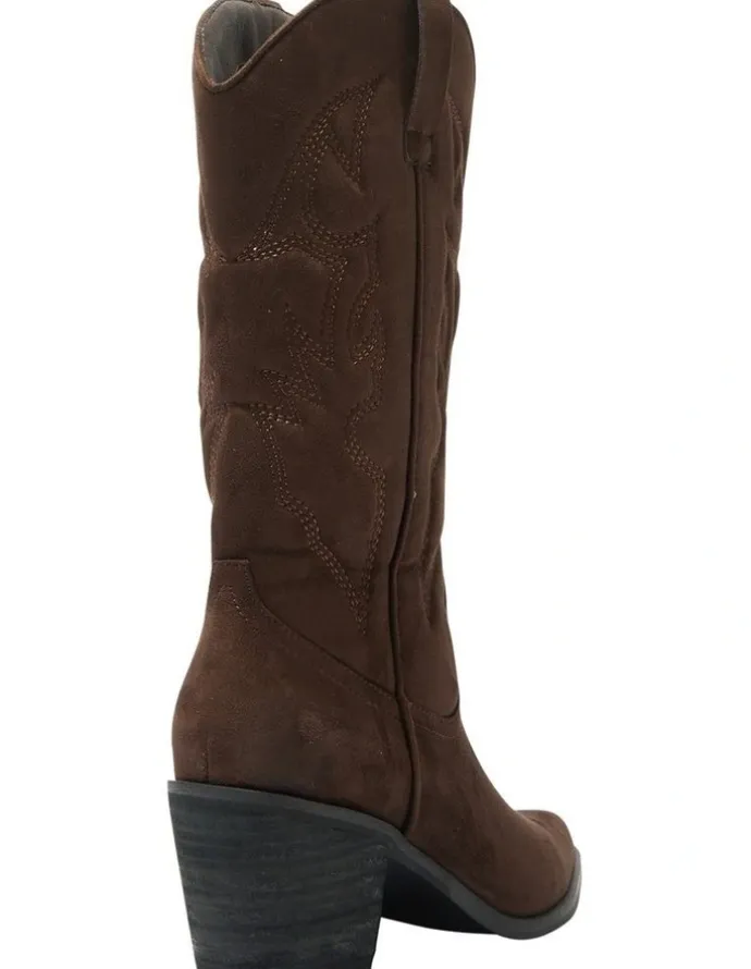 Ravella Nash Western Boots in Chocolate Micro