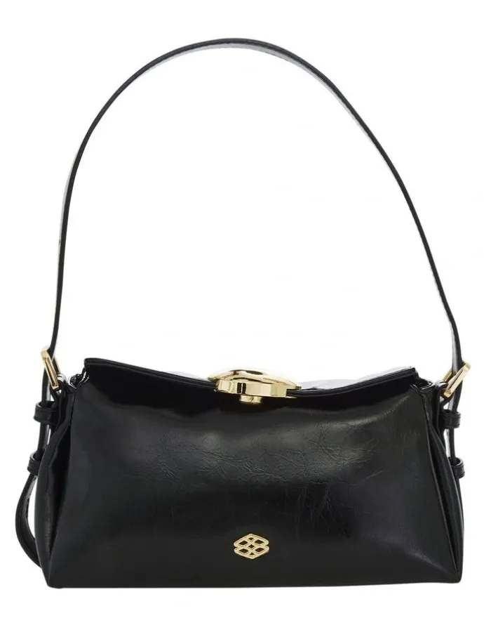 Ravella Nixie Shoulder Bag in Black Crinkle