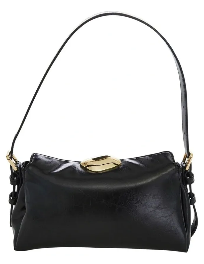 Ravella Nixie Shoulder Bag in Black Crinkle