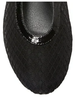 Ravella Reign Ballet Flats in Black Mesh