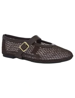 Ravella Reign Flat Shoes in Chocolate Mesh