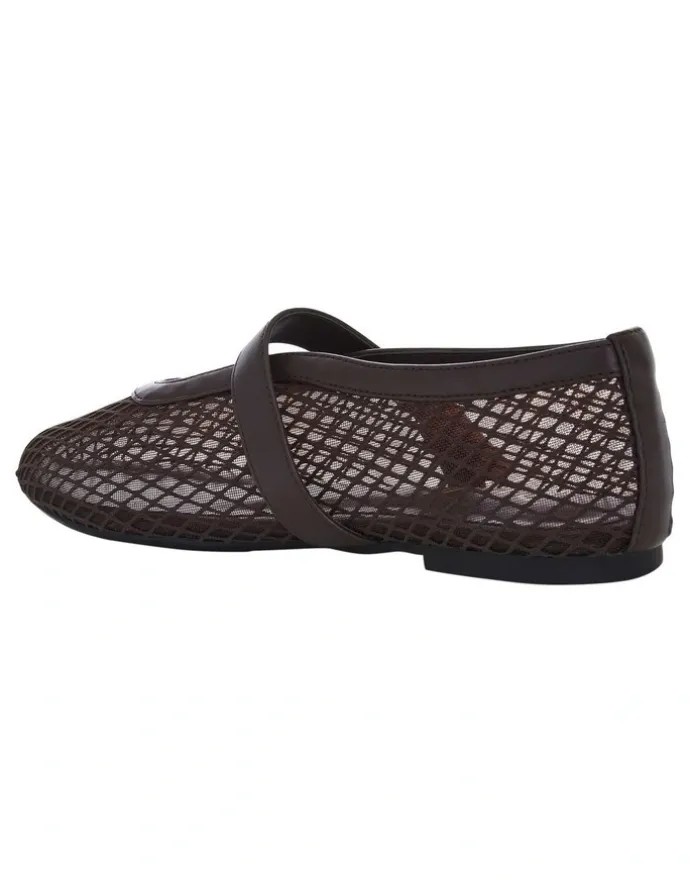 Ravella Reign Flat Shoes in Chocolate Mesh