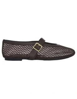 Ravella Reign Flat Shoes in Chocolate Mesh