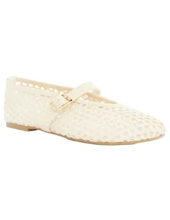 Ravella Renn Flat Shoes in Ivory Mesh