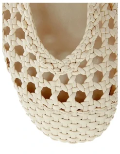 Ravella Retro Flat Shoes in Ivory Weave