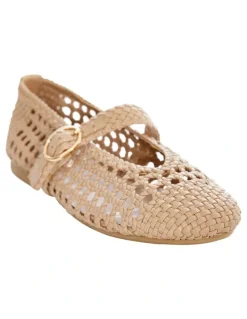 Ravella Retro Flat Shoes in Nude Weave