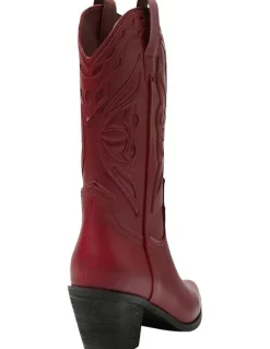 Ravella Rodeo Western Boots in Red
