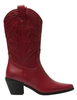 Ravella Rodeo Western Boots in Red