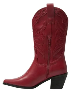 Ravella Rodeo Western Boots in Red