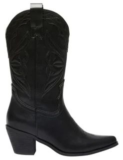 Ravella Rodeo Western Boots in Black