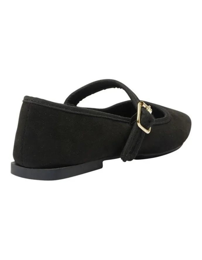 Ravella Romy Flat Shoes in Black Micro