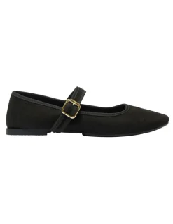 Ravella Romy Flat Shoes in Black Micro