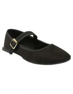 Ravella Romy Flat Shoes in Black Micro