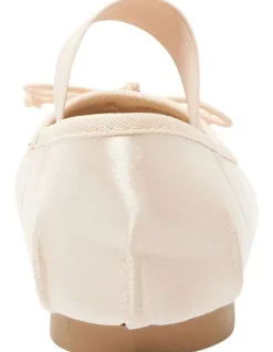 Ravella Rose Flat Ballet in Blush Satin