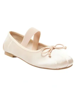 Ravella Rose Flat Ballet in Blush Satin