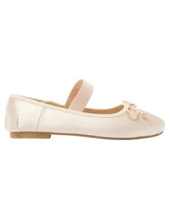 Ravella Rose Flat Ballet in Blush Satin