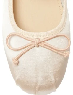 Ravella Rose Flat Ballet in Blush Satin