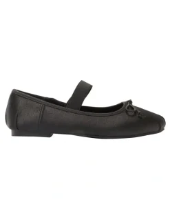 Ravella Rose Flat Shoes in Black Satin