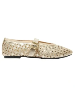 Ravella Rosie Flats Ballet in Gold Metallic