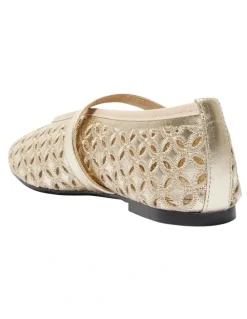 Ravella Rosie Flats Ballet in Gold Metallic