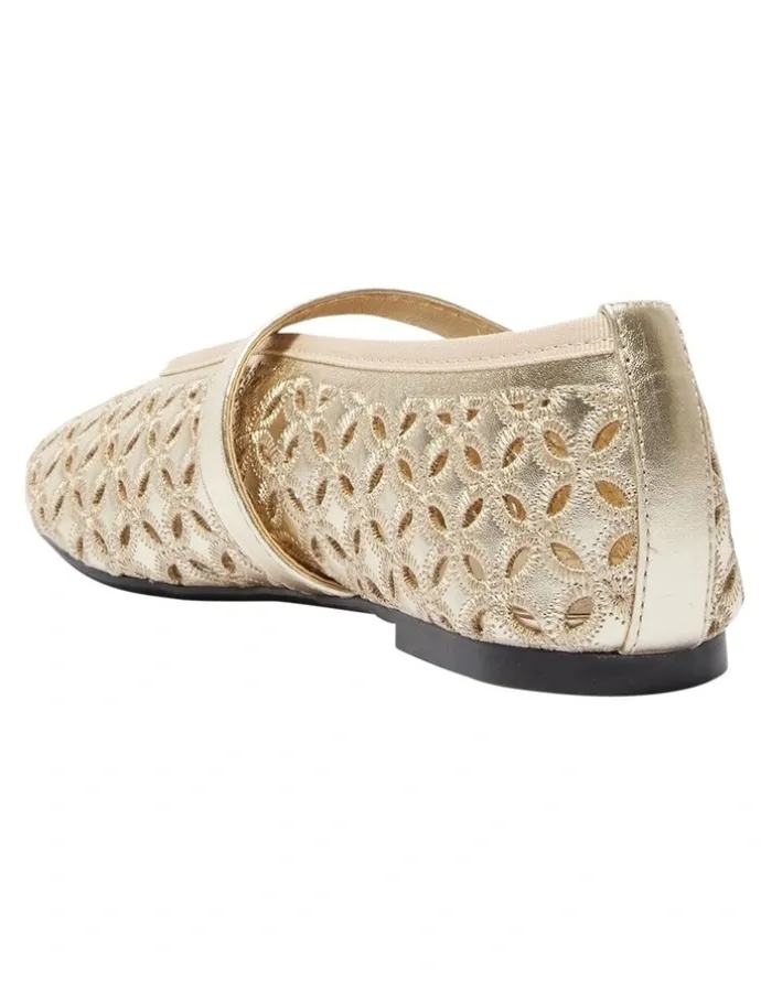 Ravella Rosie Flats Ballet in Gold Metallic