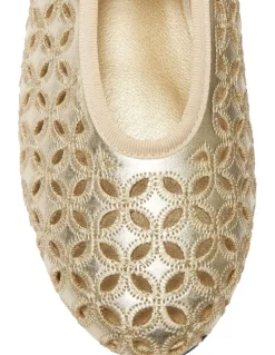 Ravella Rosie Flats Ballet in Gold Metallic