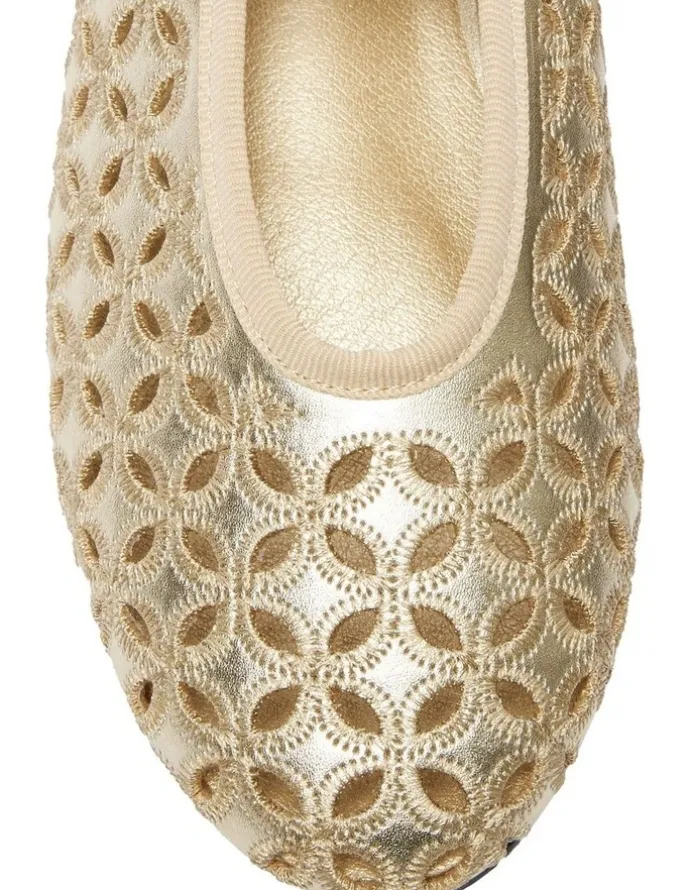 Ravella Rosie Flats Ballet in Gold Metallic