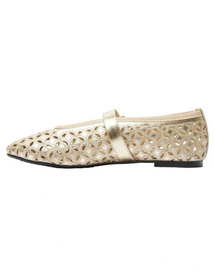 Ravella Rosie Flats Ballet in Gold Metallic