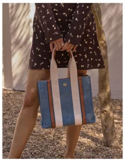 Ravella Sadie Bag in Denim/White