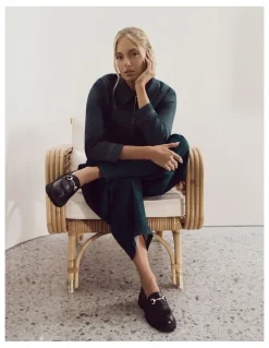 Ravella Samuel Flat Shoes in Black Smooth