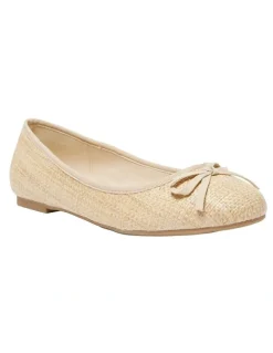 Ravella Sandy Ballet Flats in Natural Raffia