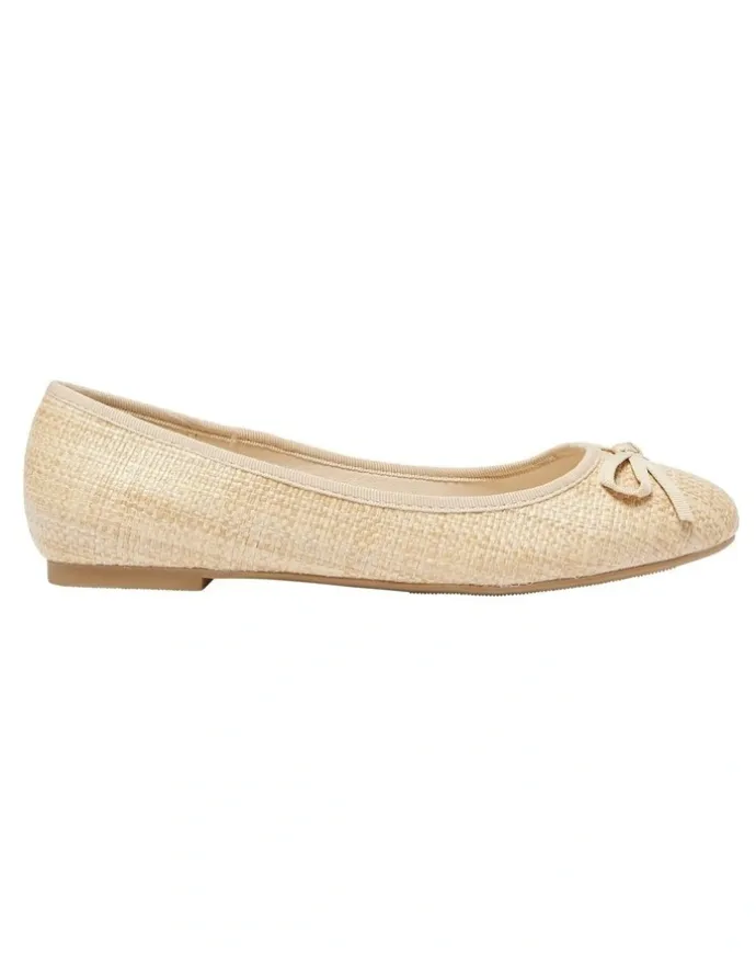 Ravella Sandy Ballet Flats in Natural Raffia