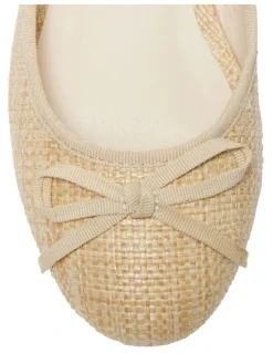 Ravella Sandy Ballet Flats in Natural Raffia