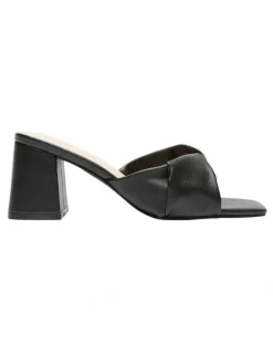 Ravella Skye Heel Sandals in Black Smooth