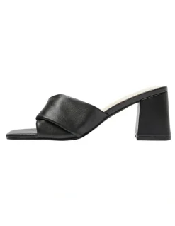 Ravella Skye Heel Sandals in Black Smooth