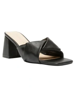 Ravella Skye Heel Sandals in Black Smooth