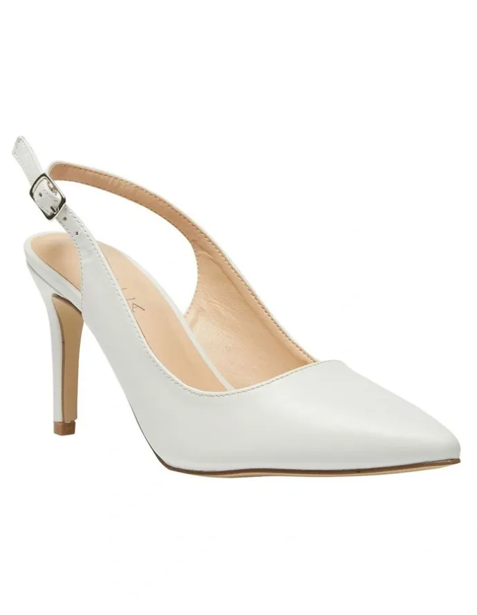 Ravella Smooth Heeled Shoes in White