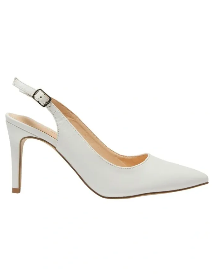 Ravella Smooth Heeled Shoes in White